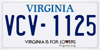 VA license plate VCV1125