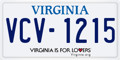 VA license plate VCV1215