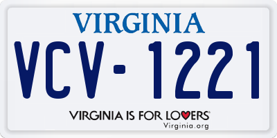 VA license plate VCV1221