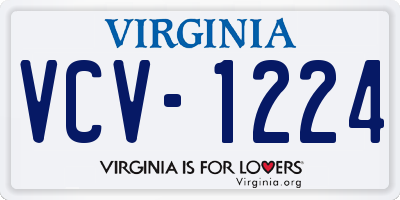 VA license plate VCV1224