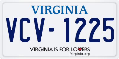 VA license plate VCV1225