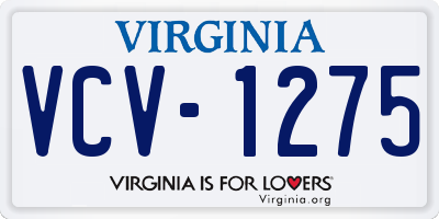 VA license plate VCV1275