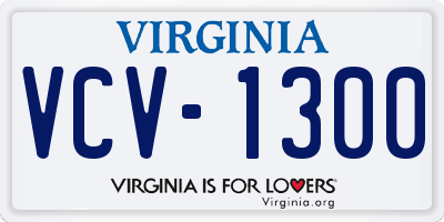 VA license plate VCV1300