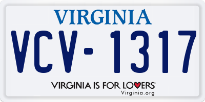 VA license plate VCV1317