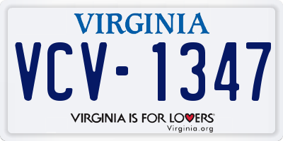 VA license plate VCV1347