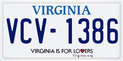 VA license plate VCV1386