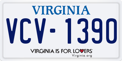 VA license plate VCV1390