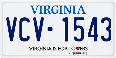 VA license plate VCV1543