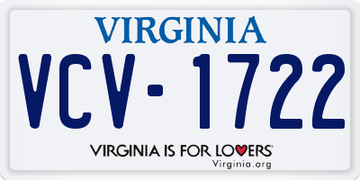 VA license plate VCV1722