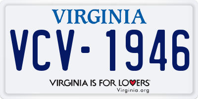VA license plate VCV1946