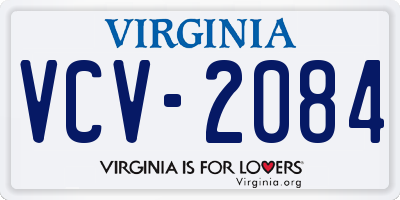 VA license plate VCV2084