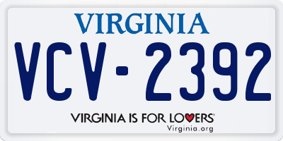 VA license plate VCV2392