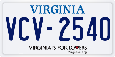 VA license plate VCV2540