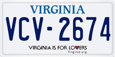 VA license plate VCV2674