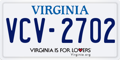 VA license plate VCV2702