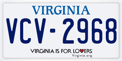 VA license plate VCV2968