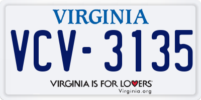 VA license plate VCV3135
