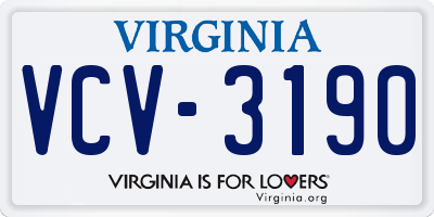 VA license plate VCV3190