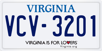 VA license plate VCV3201
