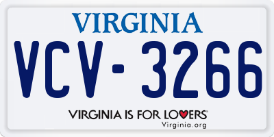 VA license plate VCV3266