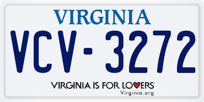 VA license plate VCV3272