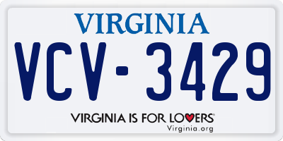 VA license plate VCV3429