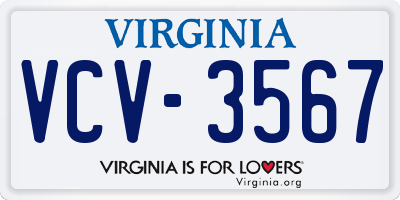 VA license plate VCV3567