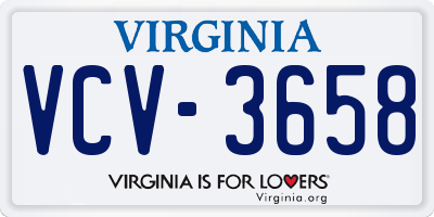 VA license plate VCV3658