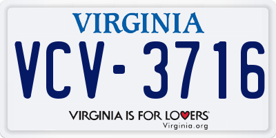 VA license plate VCV3716