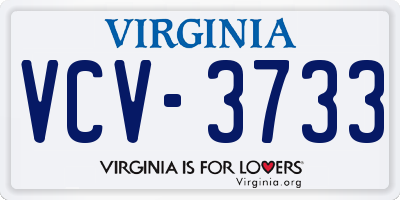 VA license plate VCV3733