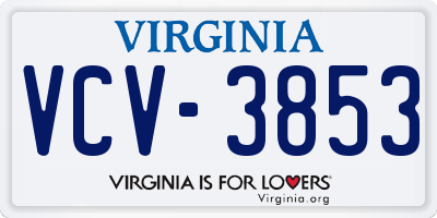 VA license plate VCV3853