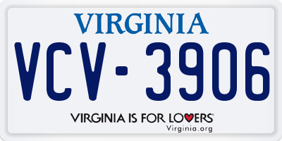 VA license plate VCV3906