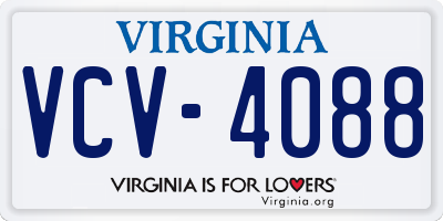 VA license plate VCV4088