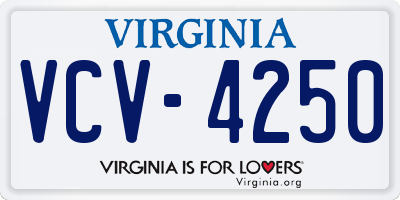 VA license plate VCV4250