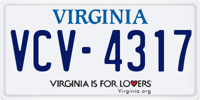 VA license plate VCV4317