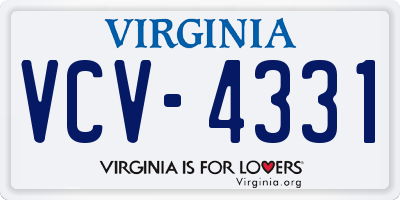 VA license plate VCV4331