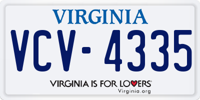 VA license plate VCV4335