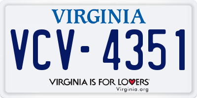 VA license plate VCV4351
