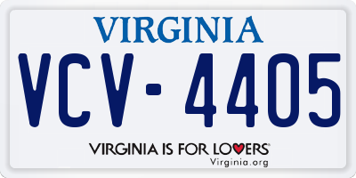VA license plate VCV4405