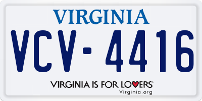 VA license plate VCV4416