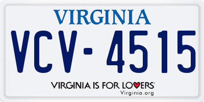 VA license plate VCV4515