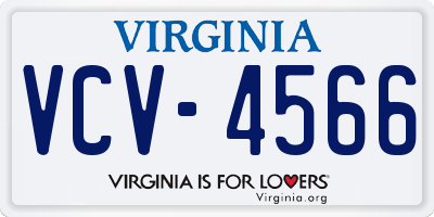VA license plate VCV4566