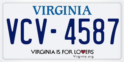 VA license plate VCV4587