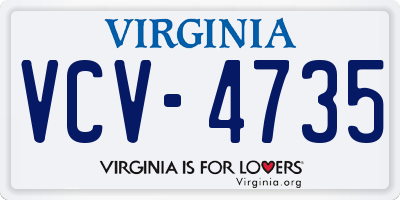 VA license plate VCV4735
