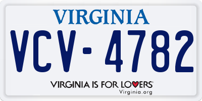 VA license plate VCV4782