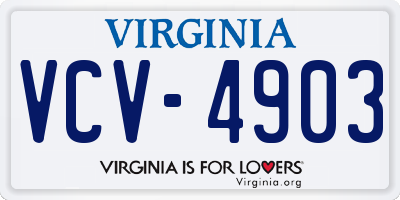 VA license plate VCV4903