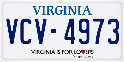 VA license plate VCV4973
