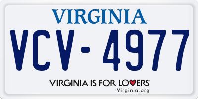 VA license plate VCV4977