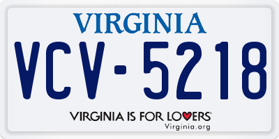 VA license plate VCV5218