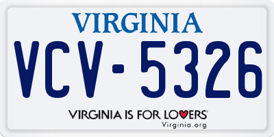 VA license plate VCV5326